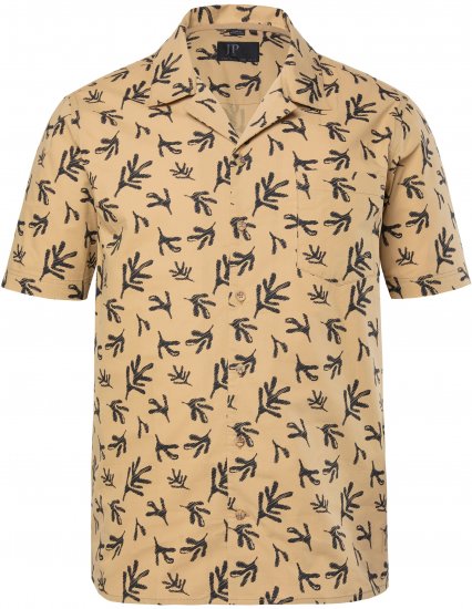 JP1880 Boxy Cuba Short Sleeve Shirt Camel - Ingek - Ingek 2XL-10XL