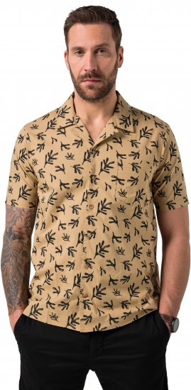 JP1880 Boxy Cuba Short Sleeve Shirt Camel - Ingek - Ingek 2XL-10XL