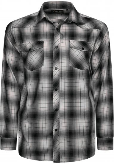 Kam Jeans 6352 Western Twin Pocket Long Sleeve Shirt Charcoal - Ingek - Ingek 2XL-10XL