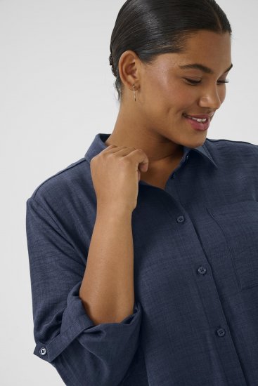 Kaffe Curve Ellie Shirt Tunic Moon Indigo Blue - Tunikák - 