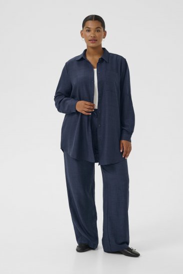 Kaffe Curve Ellie Shirt Tunic Moon Indigo Blue - Tunikák - 