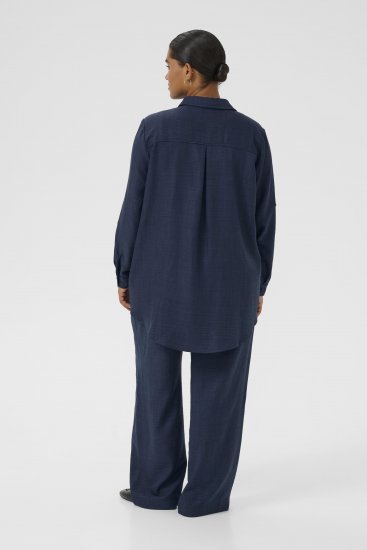 Kaffe Curve Ellie Shirt Tunic Moon Indigo Blue - Tunikák - 
