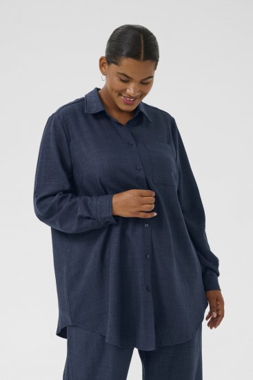 Kaffe Curve Ellie Shirt Tunic Moon Indigo Blue - Tunikák - 