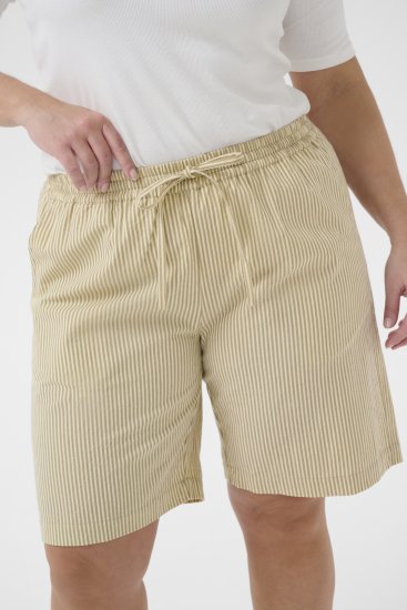Kaffe Curve Nana Csíkos rövidnadrág Chincilla/Fehér csíkos - Női Farmer & Nadrágok Nagy Méretekben – Plus Size - 
