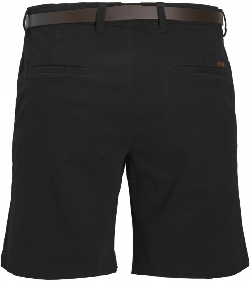 Jack & Jones Stadam Belted Chino Shorts Black - Rövidnadrág - Nagyméretű Rövidnadrág W40-W60