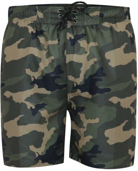 D555 Kody Camo Printed Swimshorts Khaki - Fürdőnadrág - Fürdőnadrág - 2XL-12XL