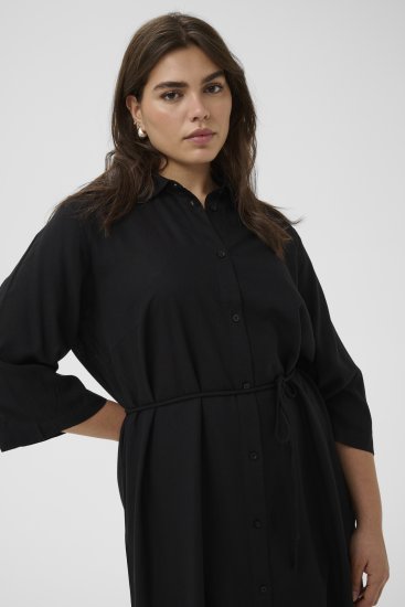 Kaffe Curve Mille Short Shirt Dress Black Deep - Mini ruhák - 
