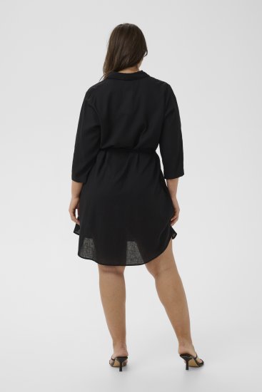 Kaffe Curve Mille Short Shirt Dress Black Deep - Mini ruhák - 