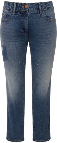 Ulla Popken Distressed Stretch Fit Sarah Jeans Blue Denim - Női Farmer & Nadrágok Nagy Méretekben – Plus Size - 