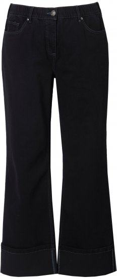 Ulla Popken Flared Leg Jeans Black - Női Farmer & Nadrágok Nagy Méretekben – Plus Size - 