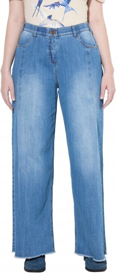 Ulla Popken Extra Wide Leg Stretch Fit Jeans Light Blue - Női Farmer & Nadrágok Nagy Méretekben – Plus Size - 