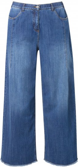 Ulla Popken Extra Wide Leg Stretch Fit Jeans Denim Blue - Női Farmer & Nadrágok Nagy Méretekben – Plus Size - 
