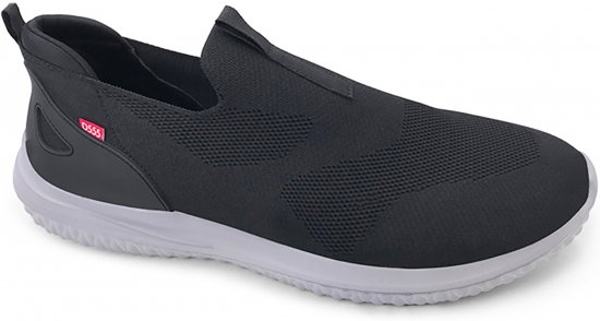 D555 Huddersfield Kingsize Hands Free Slip On with Knitted Top Shoes Black - Sportcipők - 