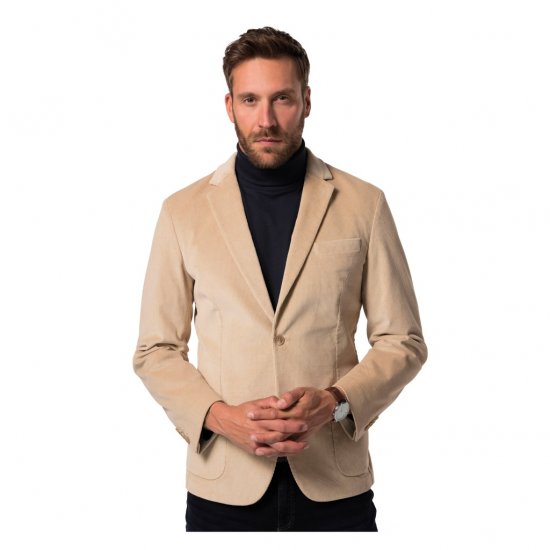 JP1880 Suit Jacket Corduroy Business Sand - Öltönyök - Nagyméretű öltönyök