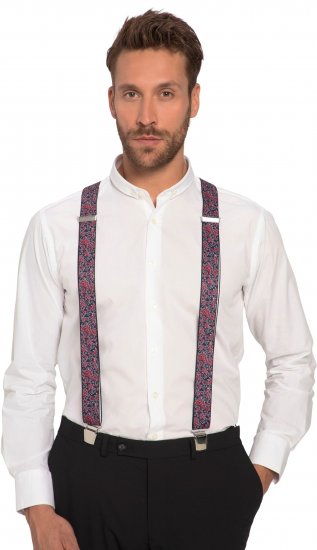 JP1880 Suspenders with Adjustable Length Burgundy Red - Kiegészítők - 