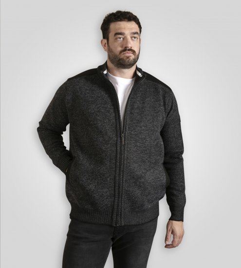 D555 Dereham 2 Knitted Sweater with Zipper Charcoal TALL - TALL pulóverek - 