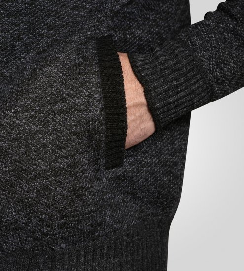 D555 Dereham 2 Knitted Sweater with Zipper Charcoal TALL - TALL pulóverek - 