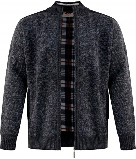 D555 Dereham 2 Knitted Sweater with Zipper Charcoal TALL - TALL pulóverek - 