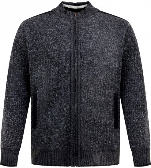 D555 Dereham 2 Knitted Sweater with Zipper Charcoal TALL - TALL pulóverek - 