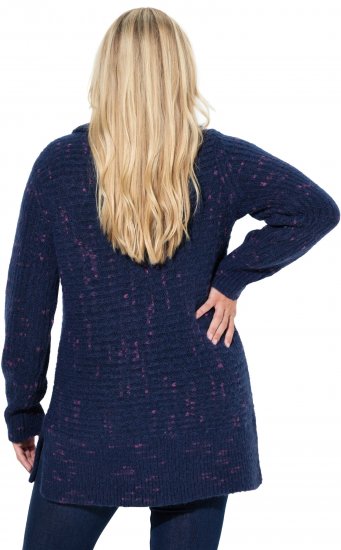 Ulla Popken Space Yarn Oversized Turtleneck Sweater Blue - Bluzy & bluzy z kapturem - 