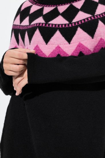 Ulla Popken Neon Alpine Pattern Long Sleeve Turtleneck Sweater Light Pink - Bluzy & bluzy z kapturem - Kényelmes pulóverek és kapucnisok
