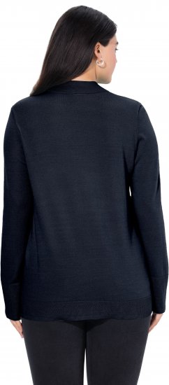 Ulla Popken Long Sleeves Mock Turtleneck Sweater Navy - Bluzy & bluzy z kapturem - 