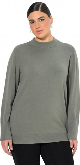 Ulla Popken Long Sleeves Mock Turtleneck Sweater Grey - Bluzy & bluzy z kapturem - 