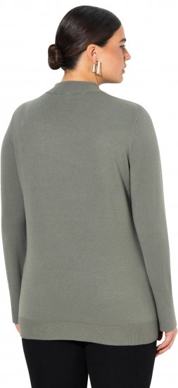 Ulla Popken Long Sleeves Mock Turtleneck Sweater Grey - Bluzy & bluzy z kapturem - 