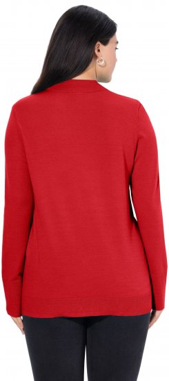 Ulla Popken Long Sleeves Mock Turtleneck Sweater Salsa Red - Bluzy & bluzy z kapturem - 