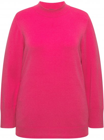 Ulla Popken Long Sleeves Mock Turtleneck Sweater Red Pink - Bluzy & bluzy z kapturem - 