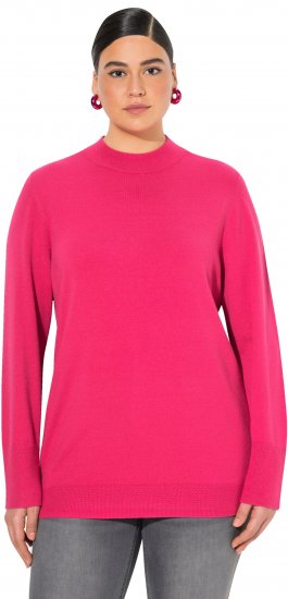Ulla Popken Long Sleeves Mock Turtleneck Sweater Red Pink - Bluzy & bluzy z kapturem - 