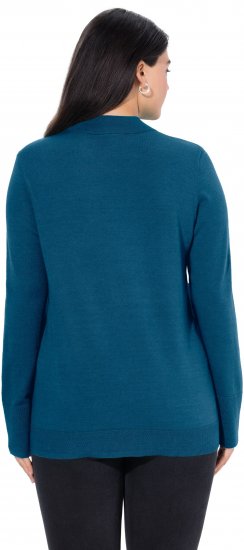 Ulla Popken Long Sleeves Mock Turtleneck Sweater Emerald Green - Bluzy & bluzy z kapturem - 