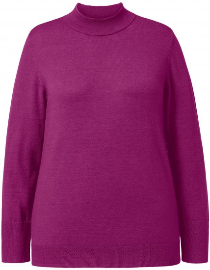 Ulla Popken Long Sleeves Mock Turtleneck Sweater Berry - Bluzy & bluzy z kapturem - 