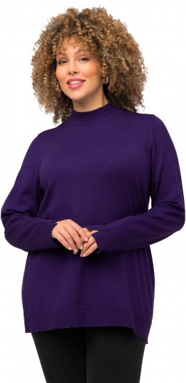 Ulla Popken Long Sleeves Mock Turtleneck Sweater Deep Violet - Bluzy & bluzy z kapturem - 
