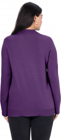 Ulla Popken Long Sleeves Mock Turtleneck Sweater Deep Violet - Bluzy & bluzy z kapturem - 