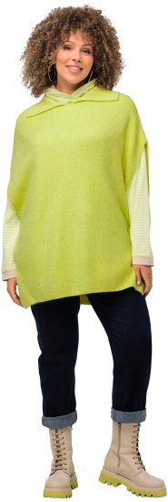 Ulla Popken Oversized Knit Sweater Vest Lime Green - Bluzy & bluzy z kapturem - 