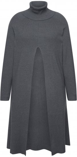 Ulla Popken Long Turtleneck Duster Sweater Graphite Grey - Bluzy & bluzy z kapturem - 