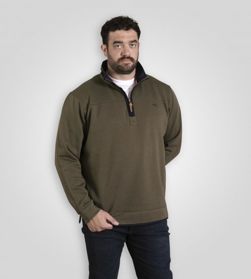 D555 Leicester 2 Quarter Neck Fleece Sweatshirt Khaki - Pulóverek & kapucnis pulóverek - Pulóverek & Kapucnis pulóver 2XL-12XL