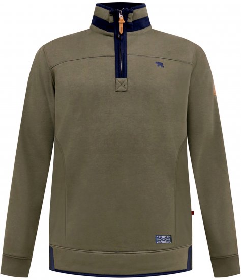 D555 Leicester 2 Quarter Neck Fleece Sweatshirt Khaki - Pulóverek & kapucnis pulóverek - Pulóverek & Kapucnis pulóver 2XL-12XL