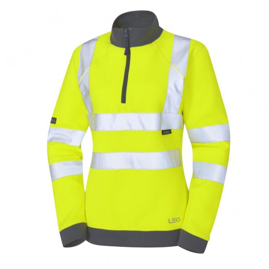 Leo Elberry EcoViz Women's 1/4 Zip Sweatshirt Yellow - Munkaruha - 