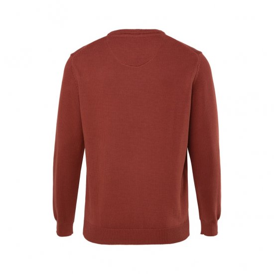 JP1880 Classic Round Neck Long Sleeve Sweater Brick Brown - Pulóverek & kapucnis pulóverek - Pulóverek & Kapucnis pulóver 2XL-12XL