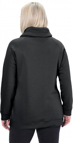 Ulla Popken Drawstring Collar Long Sleeve Sweatshirt Black - Bluzy & bluzy z kapturem - 