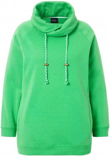 Ulla Popken Drawstring Collar Long Sleeve Sweatshirt Mint Green - Bluzy & bluzy z kapturem - 