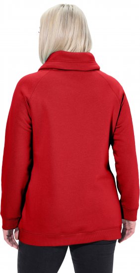 Ulla Popken Drawstring Collar Long Sleeve Sweatshirt Salsa Red - Bluzy & bluzy z kapturem - 
