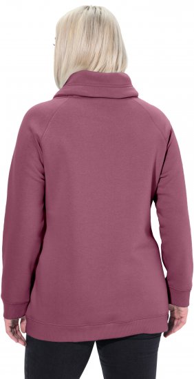 Ulla Popken Drawstring Collar Long Sleeve Sweatshirt Dark Rose - Bluzy & bluzy z kapturem - 