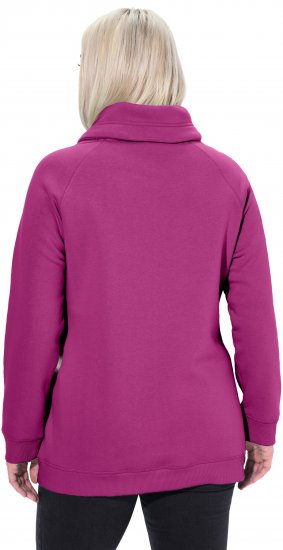 Ulla Popken Drawstring Collar Long Sleeve Sweatshirt Berry - Bluzy & bluzy z kapturem - 