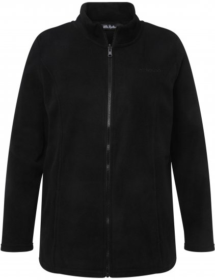 Ulla Popken Modular Fleece Zip Front Jacket Black - Bluzy & bluzy z kapturem - 