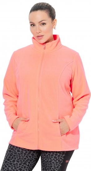 Ulla Popken Modular Fleece Zip Front Jacket Neon Pink - Bluzy & bluzy z kapturem - 