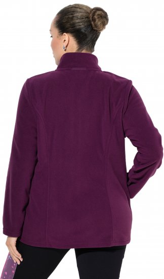 Ulla Popken Modular Fleece Zip Front Jacket Dark Cherry - Bluzy & bluzy z kapturem - 