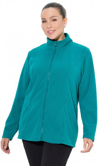 Ulla Popken Modular Fleece Zip Front Jacket Emerald - Bluzy & bluzy z kapturem - 